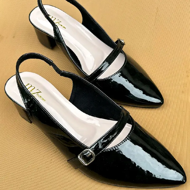 Sandal jumbo big size 45-37 wanita mules new high heels 5cm Pesta Shoes 3
