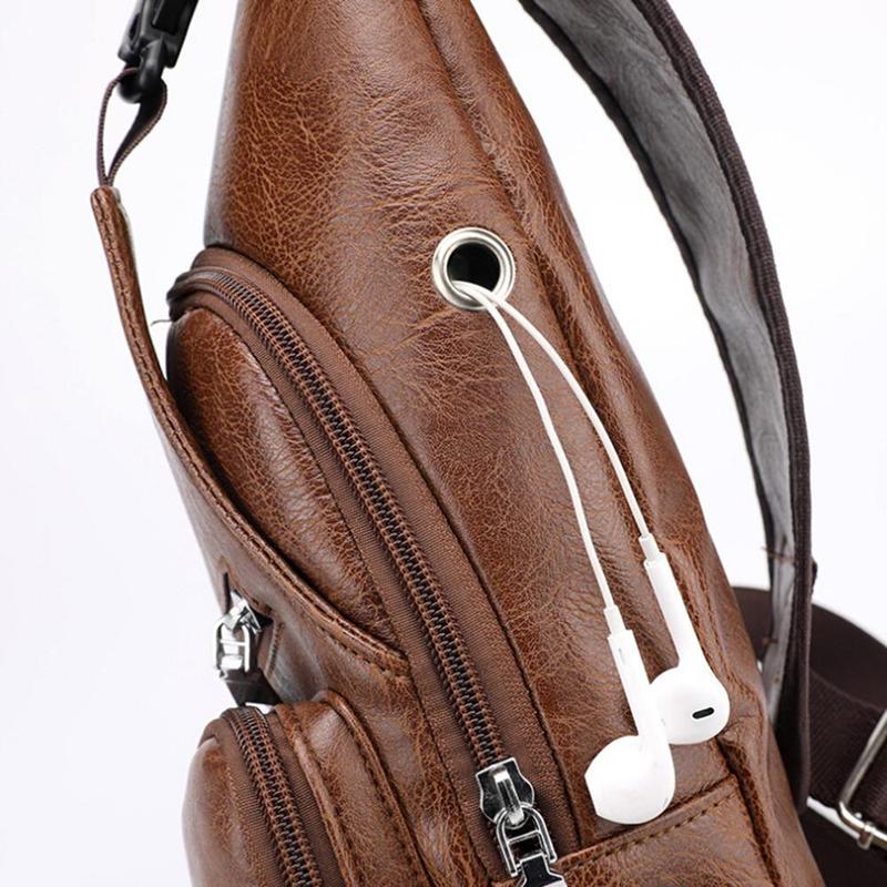 Product Introduction of Men's USB Charging Bag Men's Chest Bag for Custom PU PVC Shoulder Bag Diagonal Package Messenger Travel Bag Cross Body Bags 29