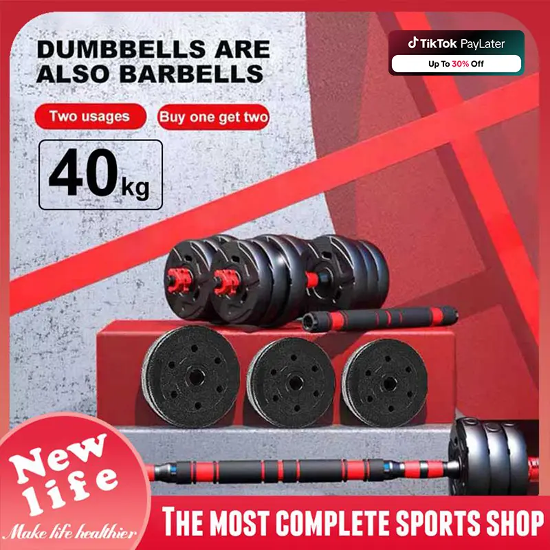 【Special Price】Dumbbell set for men 5KG/10KG/15KG/20Kg/25KG/30KG/40KG/50KG Adjustable Dumbbell Set Weight Lifting Barbell Plates With 40cm Connector Strength Training Fitness Equipment dumbbell set for men