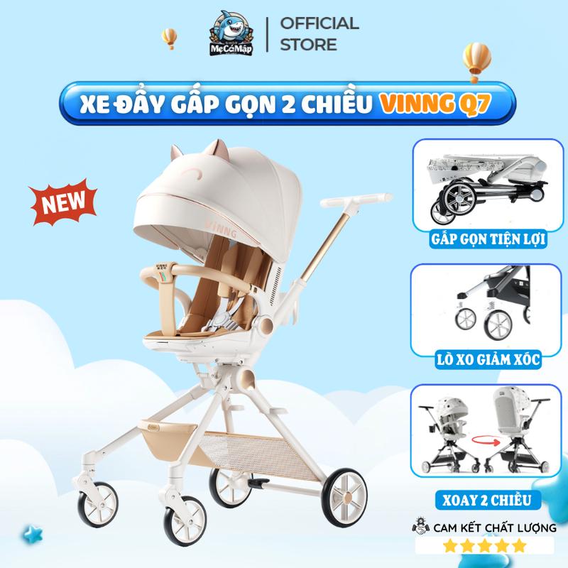 Xe Đẩy Cho Bé Vinng Q7 Cao Cấp Xe Đẩy Trẻ Em Gấp Gọn Đảo Chiều 3 Chế Độ Ngả Lưng Tiện Lợi Bánh Xe Giảm Xóc An Toàn