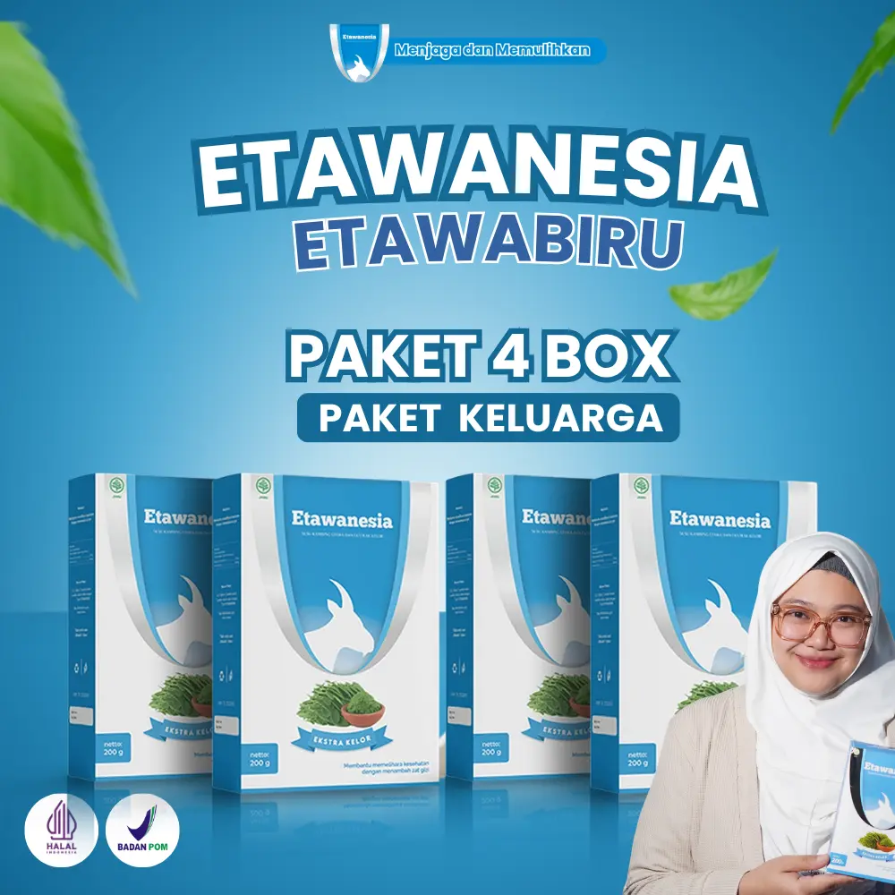 Paket Keluarga 4 Box Susu Etawanesia - Susu Kambing Premium + Ekstrak Moringa Folium ( Daun Kelor ) Pecinta Etawa