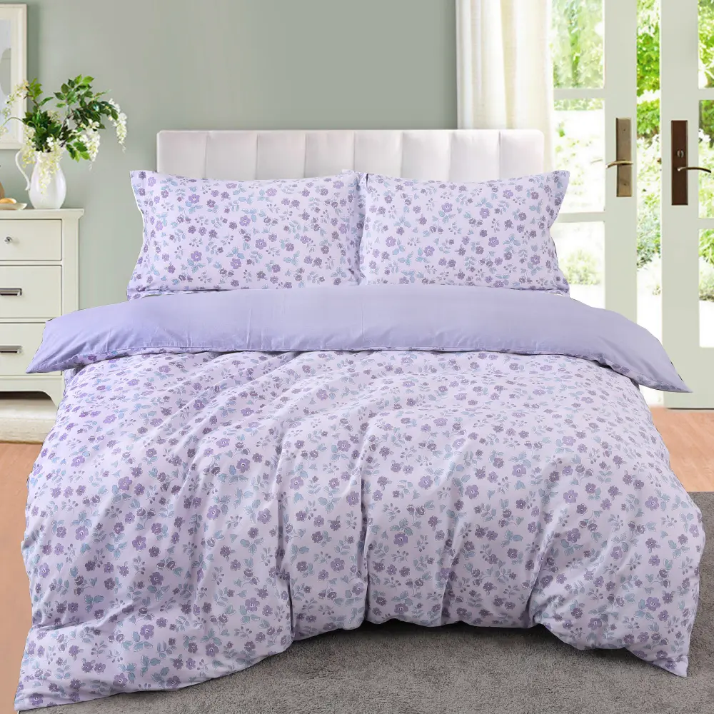 AUSSINO Inspire Matilda 100% Cotton Fitted Sheet Set and Quilt Cover Set - Soft, Breathable and Hypoallergenic