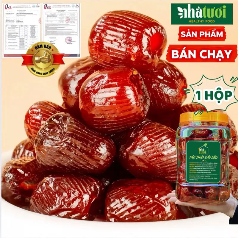 [Hộp 1Kg] Táo Sấy Dẻo HÀNG TUYỂN LOẠI NGON SIÊU DẺO MỀM Không Hạt VƯỜN TƯƠI