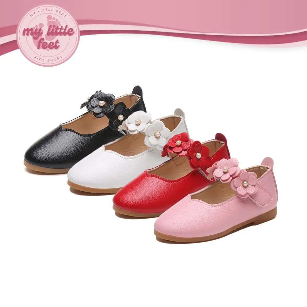 MyLittleFeet Kids Girl Beautiful Ribbon Flower Sandals Shoes 7876 Girl Shoes