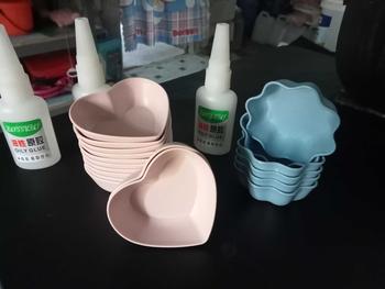 Product Review of Japanese Style Love Shaped Small Plates Wheat Straw Seasoning Dishes Vinegar Soy Sauce Dish Leaf Plum Shaped Tableware from k**7 0
