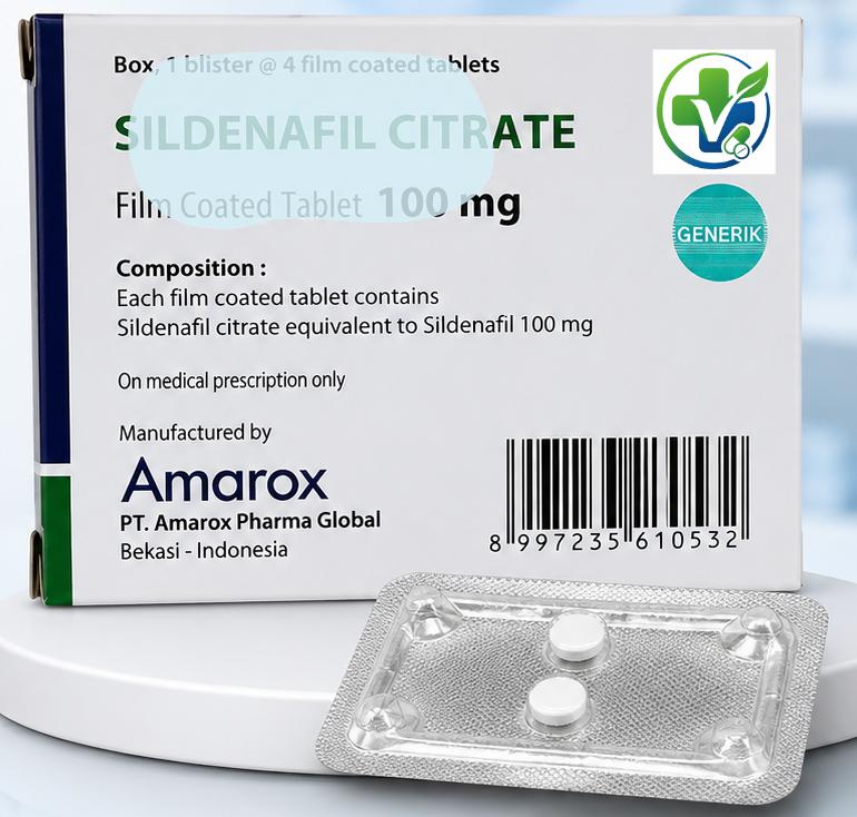 Sildenafil Citrate 100mg amarox Isi 4 Tablet Packing Aman