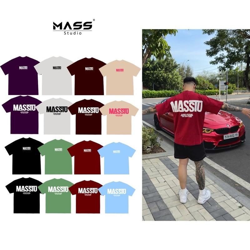 Áo thun oversize MASSTU (ver2 mặt chữ) in nổi brand MASSS STUDIO unisex 100% coton không pha, định lượng 250gsm Nam nữ Cotton Cổ Tròn