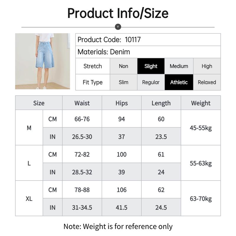 Product Introduction of Silverworld 10117  wide leg jeans high waist loose knee length denim pants 0