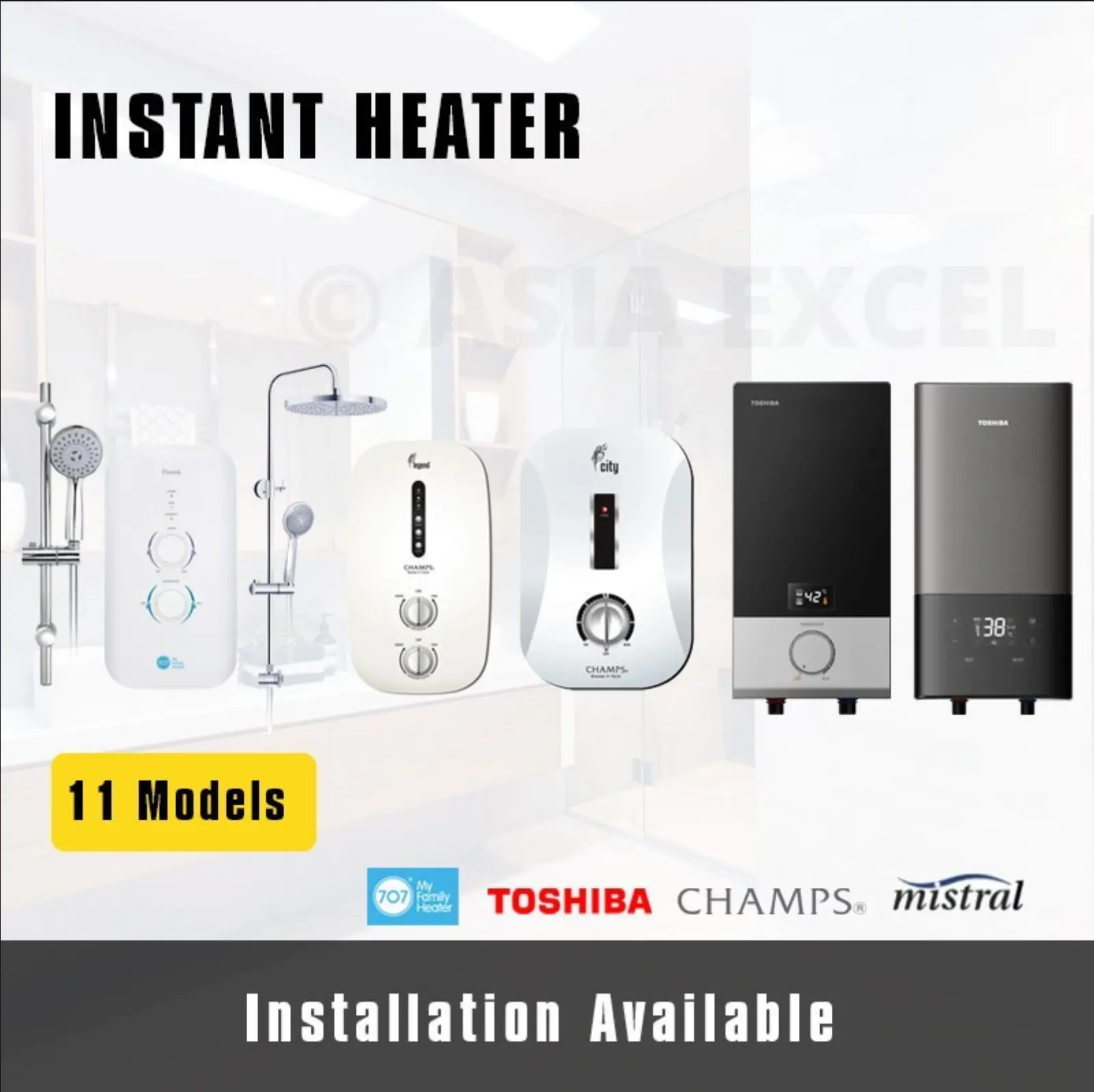[MULTIPLE MODELS] INSTANT SHOWER WATER HEATER PROMOTION - CHAMPS/ 707/ TOSHIBA/ MISTRAL