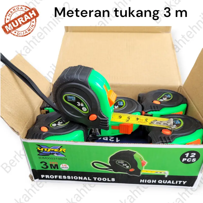 meteran 3m 5m 7,5m tukang bangunan / meteran karet berkualitas / meteran roll 3, 5, 7,5 Meter / Alat Ukur Rol Measuring Tape 2