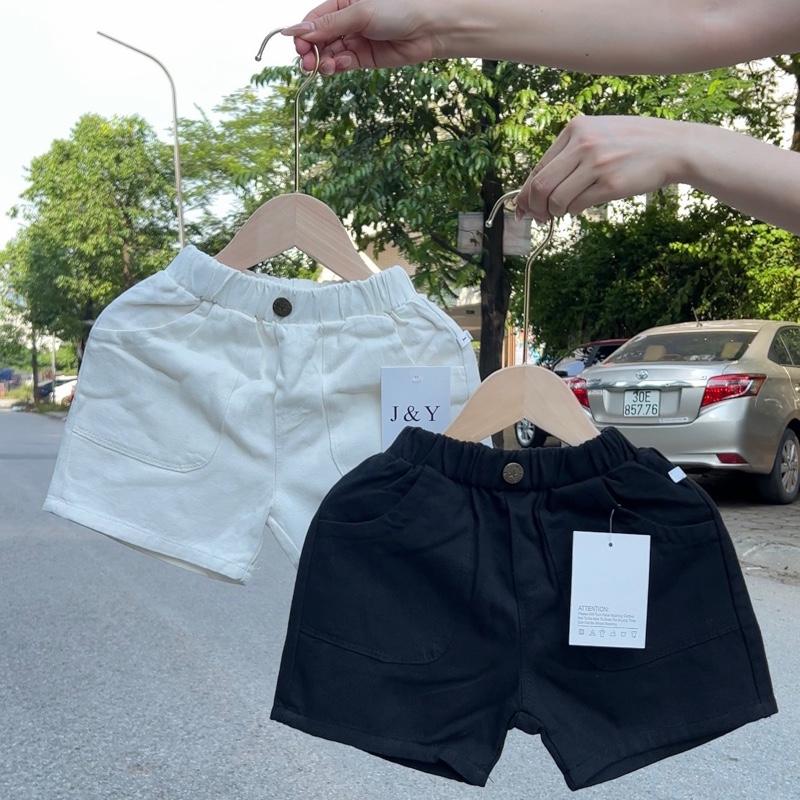 Quần đùi kaki mềm mại thoáng mát cho bé trai, quần thô kaki dầy dặn size 9kg-35kg hai mầu ( trắng và đen )