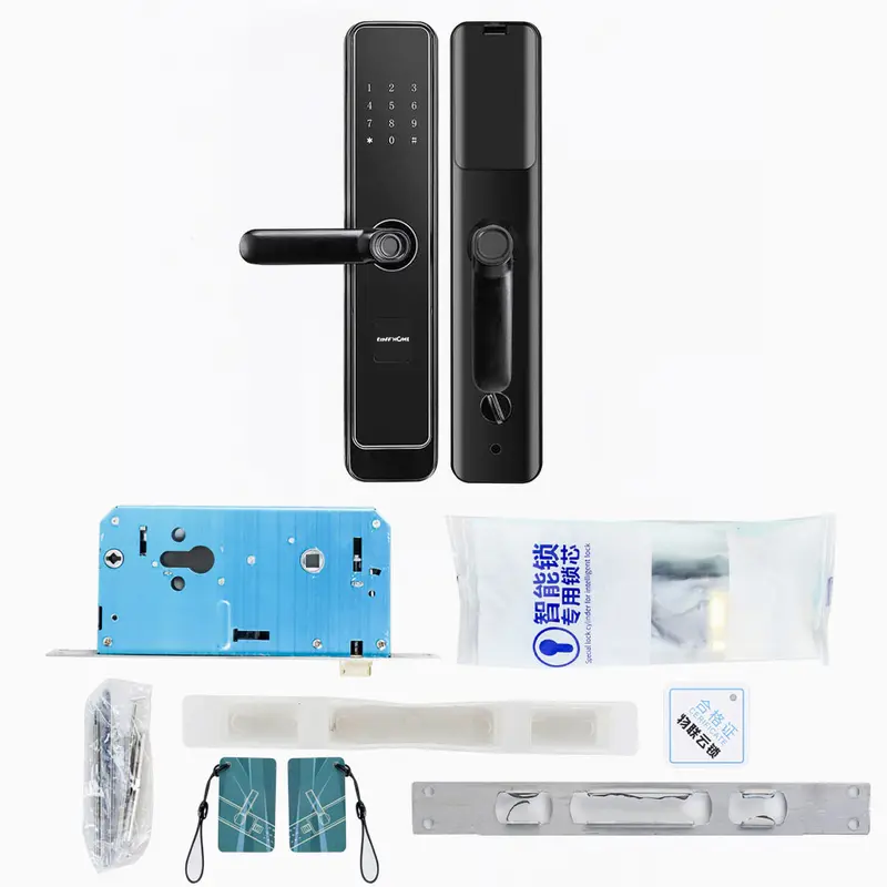 TaffHOME Smart Door Lock Fingerprint Password Card RFID Alarm - XR24 - Black 5