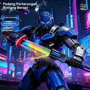 【JIAGSYI】Mainan lightsaber untuk anak-anak Pedang mainan listrik yang dapat diisi ulang dengan strip cahaya efek suara dan efek asap mainan anak-anak mainan lightsaber  COD