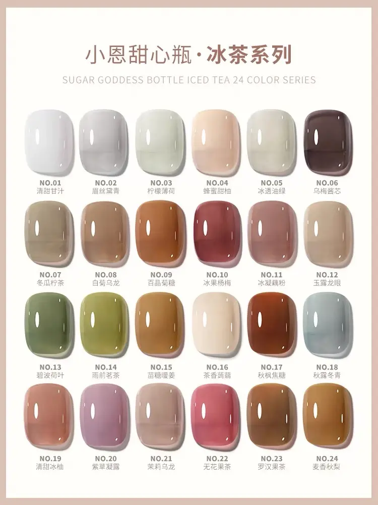 NOELIE_NAIL Annies Sugar Ice Tea 24 Colour 10 ml Nail Gel Polish Transparant Gel polish Jelly Nail Polish Nail Art Kutek Gel Kutek Jelly Kutek Transparan
