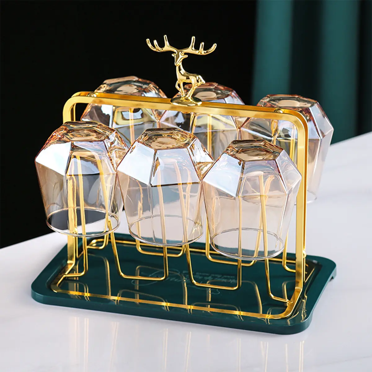 COD Rak gelas gantung tempat peniris gelas 6cup holder
