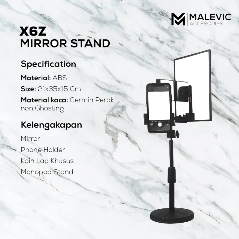 [MA] V1 MIRROR STAND / KACA BERDIRI LIVE / ALAT KACA UNTUK LIVE / ALAT VIRAL KACA LIVE / ALAT UNTUK LIVE/ ALAT CONTENT CREATOR/ AKSESORIS SELFIE 2