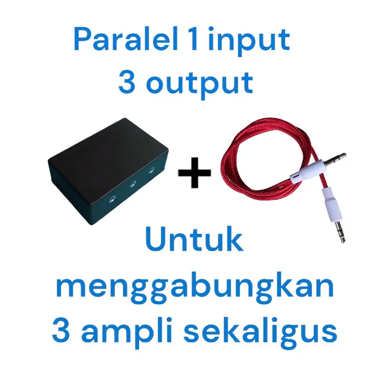 input paralel (1 input 3 output ), free kabel aux 1 pcs tancap ke Handphone 2