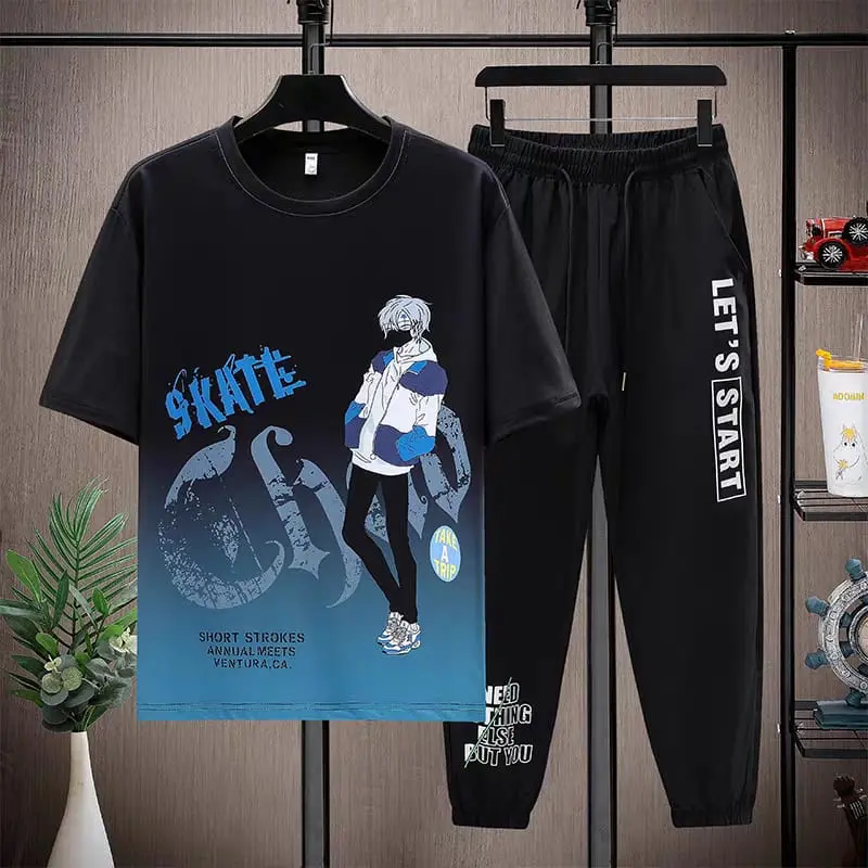 SETELAN STROKES SET Atasan BAJU KAOS DAN CELANA JOGGER PANJANG UNISEX Dewasa  Pria Keren Motif Sablon Distro Sweater 0