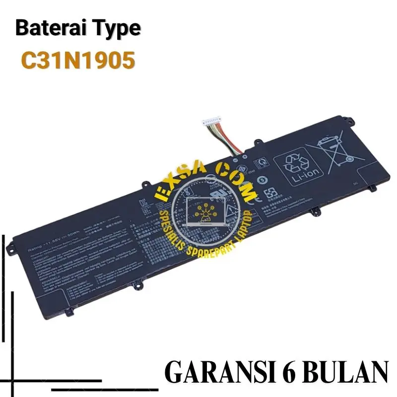 Baterai Series C31N1905 For VivoBook Type S14 S433 S433F S433FA V533F K533F M433 NEW - EXSA