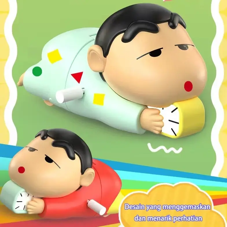 Mainan Anak Shinchan Jalan Otomatis Edukatif Putar Tuas Tanpa Baterai
