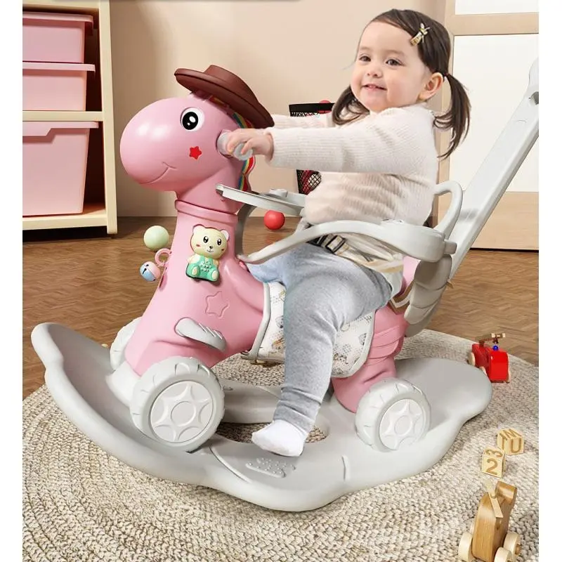 (SG Ready) Fun Rocking Horse / Unicorn  - Can Rock, Push, Roll & Music Play kids sportstoy