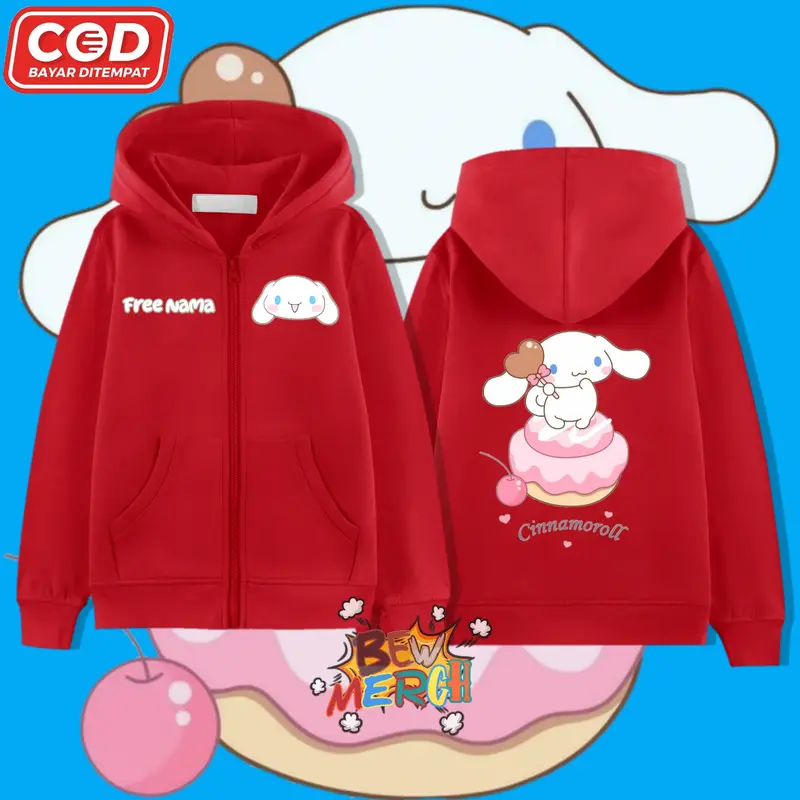 Hoodie Zipper Anak Cinnamorol / Jaket Resleting Cinnamorol Sweater Fashion 5