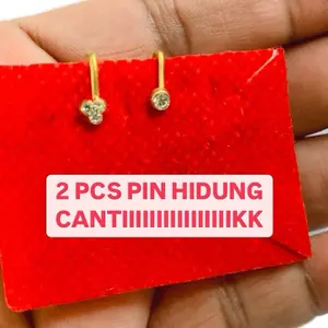 2 Pcs (AD) Pin Hidung / Anting Hidung Jepit / Anting Hidung / Nath Hidung Jepit / Nose Stud / Termurah / Terlaris / Populer / Toko India Murah / tokoindiamurah