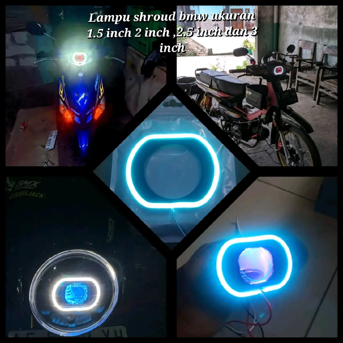 Lampu Shroud custom BMW ukuran 1 inch 1.5, 2 inch 1.5, 3 inc