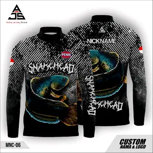 jersey SNAKEHEAD dewasa pull printing pke resleting pendek/ Free ganti nama/ikan & logo