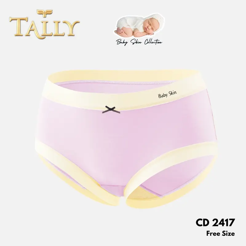 TALLY CD 2417 Celana Dalam Wanita Bahan Katun Baby Skin Fit to L - XL CD Wanita Collection Pakaian Dalam Wanita Lembut dan Nyaman 2
