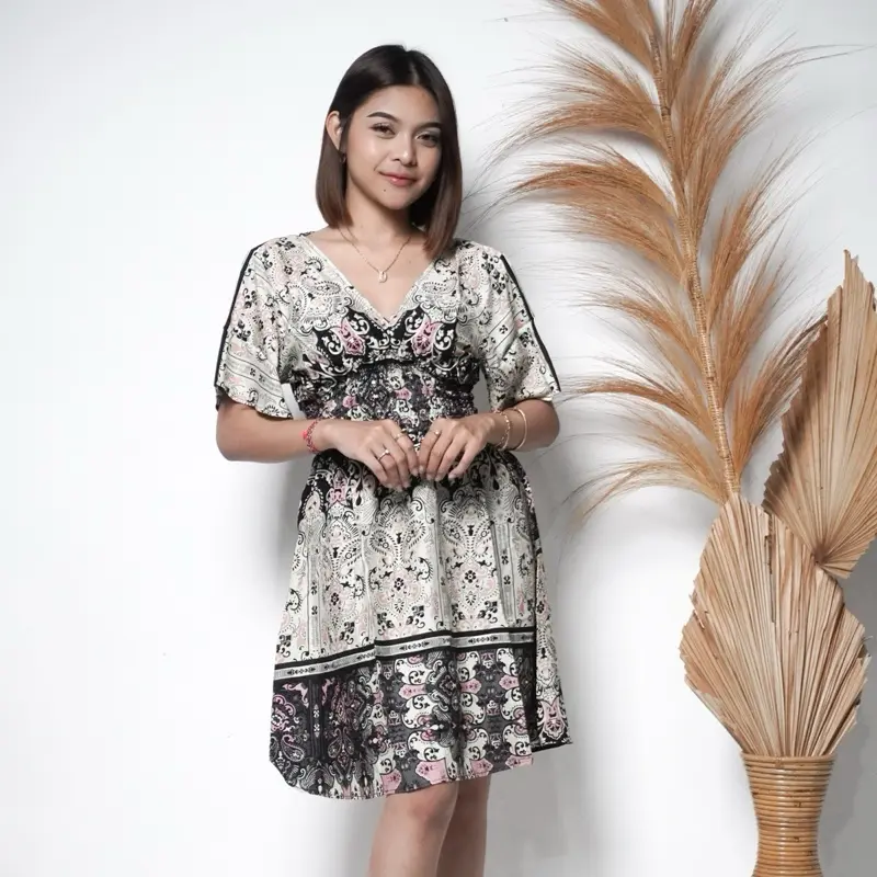 Dress Wika Motif Etnik Valeria Bali Terlaris 2025 1