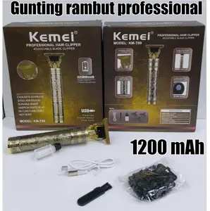 KEMEI PAKET MESIN CUKUR RAMBUT / POTONG RAMBUT / WAJAH / KUMIS ELEKTRIK PROFESSIONAL HAIR CLIPPPER 1200 mAh model KM-T99