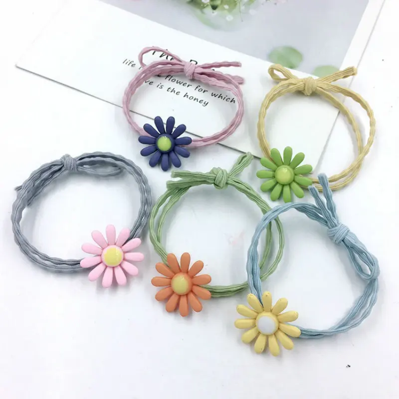 Băng Đô Dây Thừng Hoa Cúc, Phong Cách Ins, Dành Cho Nữ, Dây Buộc Tóc Cao Su Hàn Quốc, Đàn Hồi Cao