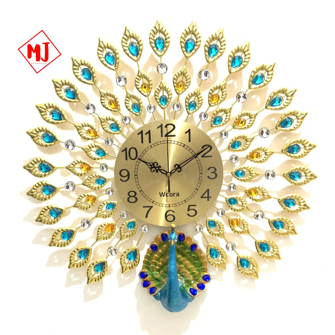 Jam Dinding Merak Type AB5777 - Bahan Besi Metal Glass - 60 cm x 60 cm
