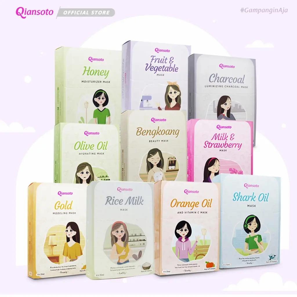 [BPOM] Qiansoto Peel Off Mask Masker Perawatan Wajah Beauty Face Mask Masker Wajah BPOM Peel Off All Variant Masker Wajah