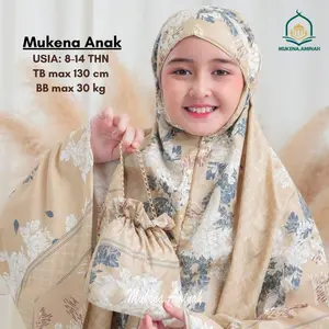 MUKENA.AMINAH MUKENA ANAK TANGGUNG AZURA HASYA 2IN1 RESLETING TRAVEL KATUN MOTIF Atasan Cantik Panjang Rayon Lembut Muslim