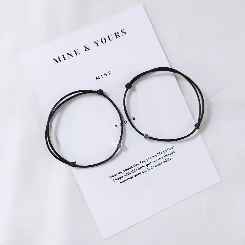 [2 GELANG] gelang couple pasangan gelang simple bracelet cube series gelang waterproof