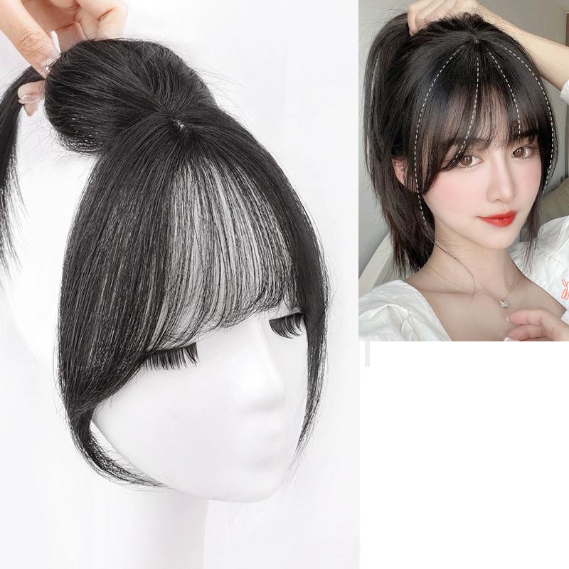 Tóc Giả Tóc Mái Bằng Không Khí Cho Phụ Nữ Và Trẻ Em Gái, Mảnh Hiển Thị, Mặt Nhỏ, Kẹp Tóc Bên, Tóc Nối