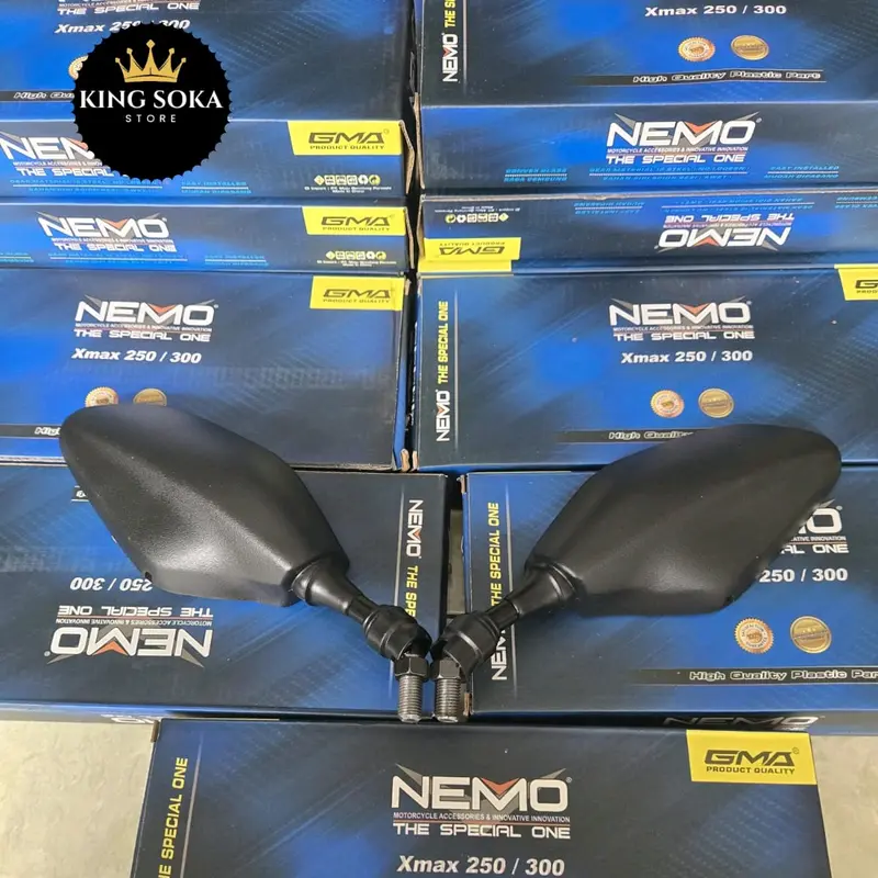 Spion Bubut 3 Jari Original Xmax Nemo Spion Bubut Tangkai Pendek Spion Down Size Universal Semua Motor Honda & Yamaha Motorcycle 1