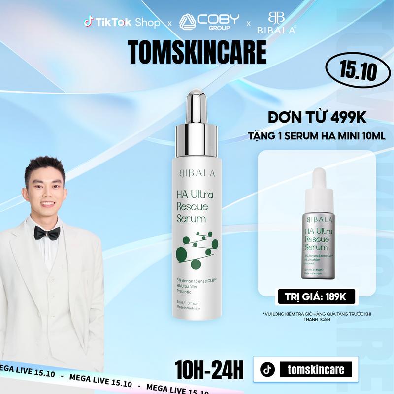 Tinh chất Hyaluronic Acid Làm dịu mát da, cấp nước và hỗ trợ ngăn ngừa lão hoá - HA ULTRA RESCUE SERUM 30ML BIBALA