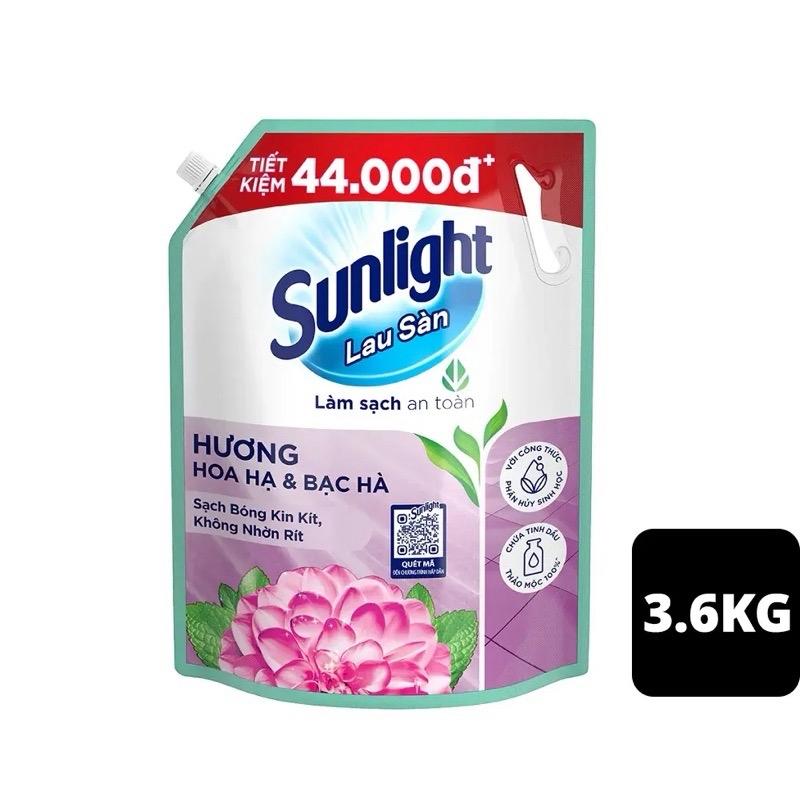Nước lau sàn Sunlight 3.6kg, hương hoa Lily và bạch trà không nhờn rít
