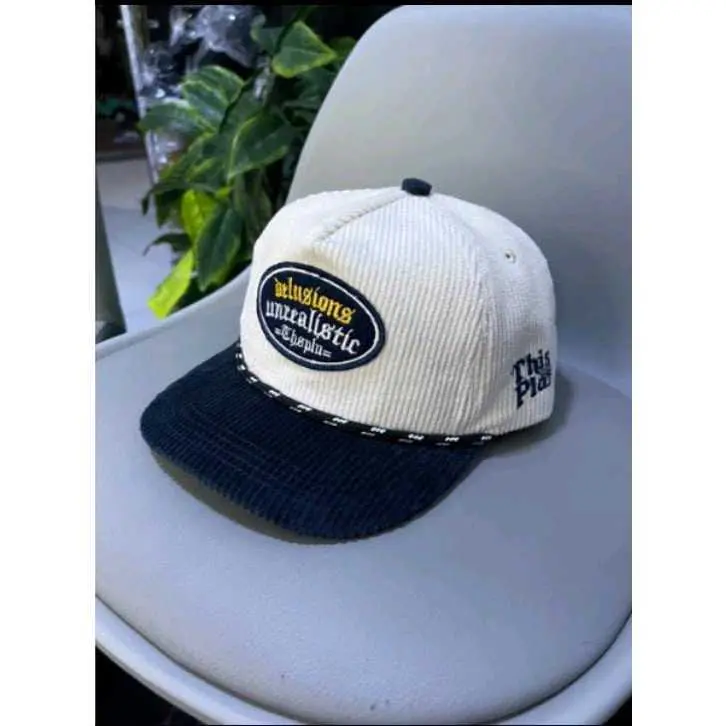 PROMO 80 % - Topi Pria Rope hat Corduroy Nino Grafitty Full Black Thisplan