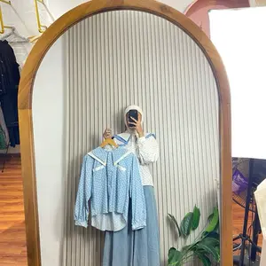 Atasan kemeja polkadot bkk premium