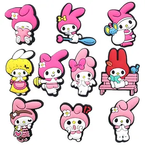 Lucu 1 Buah Karakter Kelinci Kartun Melody Sepatu Tempelan PVC Gesper Sandal Pin Menghias Dilepas DIY Sandal Aksesoris Sepatu untuk Anak Perempuan Hadiah Pesta Anak-anak
