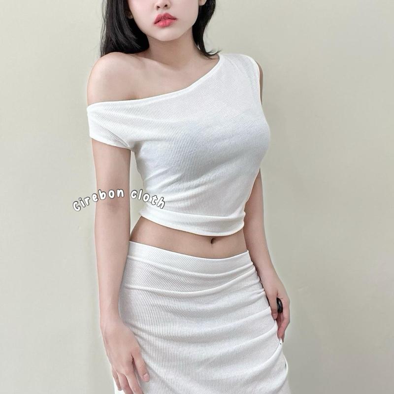 Cirebon Cloth - Nixie Top Off Shoulder / Sabrina Short Slevee / Atasan Wanita Crop Top / Baju Atasan Wanita Sabrin Panjang Pendek 5