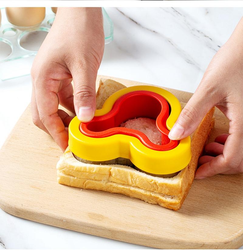 Product Introduction of Sandwich Cutter And Sealer Set For Children Kids DIY Making Cookies Mold Pancake Maker Embosser Food Molds Kitchen Baking Tools Plastic Stainless Steel 43