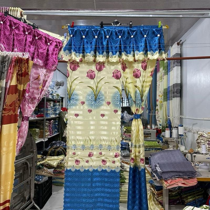   Diềm Đậm  Rèm cửa buồng   lối đi   treo tường chất vải gấm bóng in hoa 1 mặt 