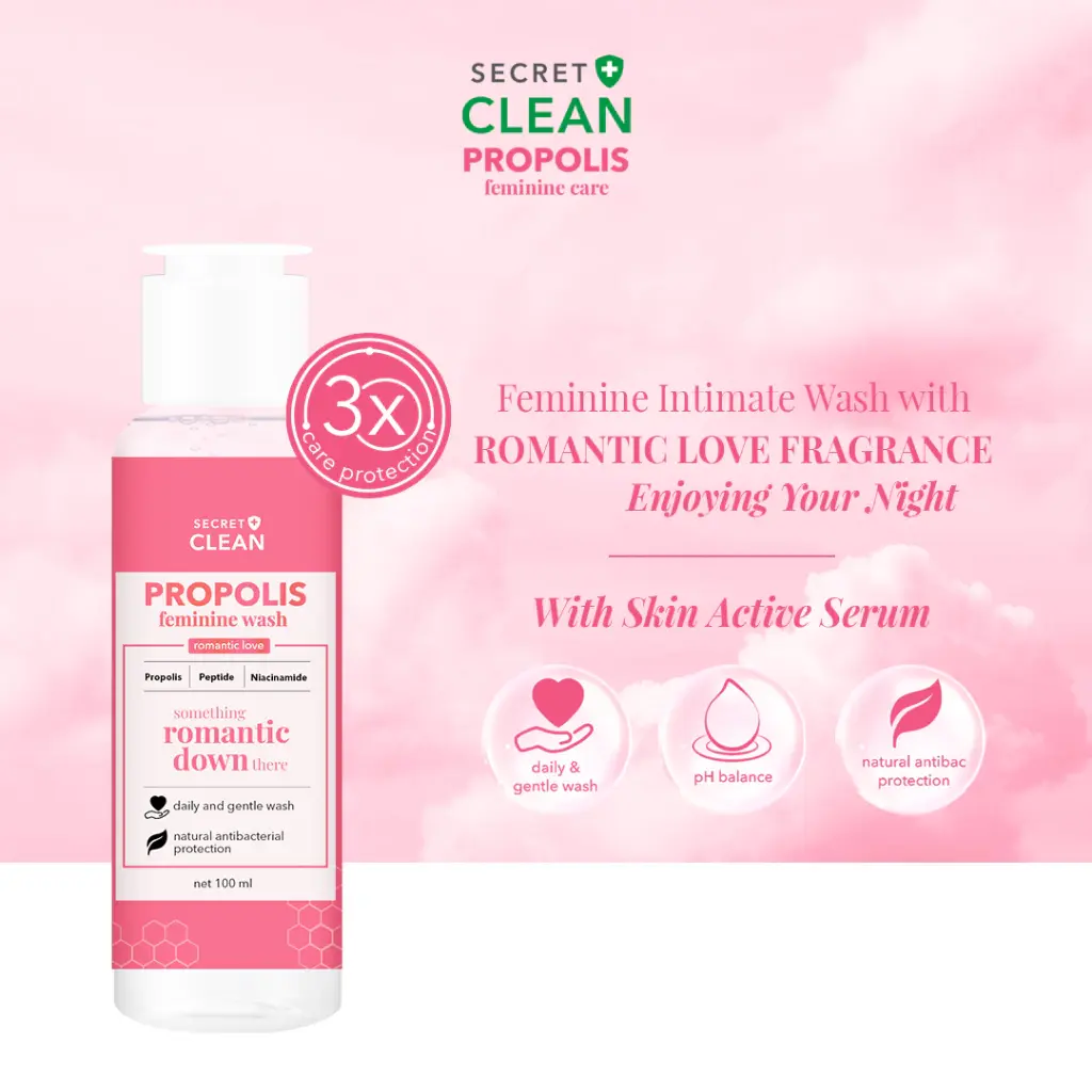 [NEW] Secret Clean Propolis Feminine Wash 100ml Romantic Love 100 ML