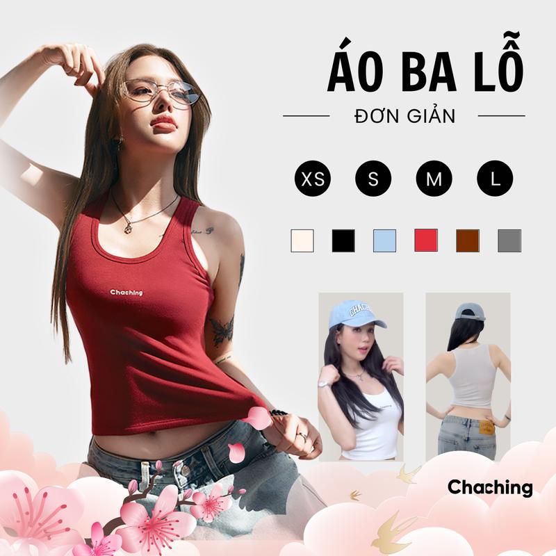 Áo Ba Lỗ Thun Borip In Logo ChaChing Áo Thun Ba Lỗ Sát Nách Dáng Ôm Chất Vải Thun Borip Co Giãn Mịn Màng Có Độ Đàn Hồi Thoải Mái