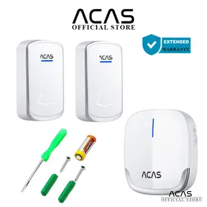 Bell 2 Tombol 1 Receiver - A909 / A101 Bel Pintu Rumah Anti Air Tanpa Kabel Bel Kantor Rumah Wireless Door Bell Waterproof 2 Tombol 1 Receiver